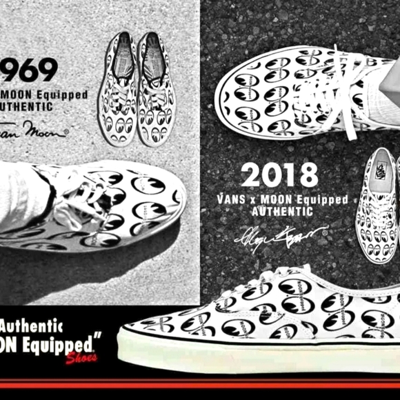 VANS X MOONEYES AUTHENTIC MQQN Equipped Sneakers White 2018 Japan Xmas Party ltd - Picture 7 of 7